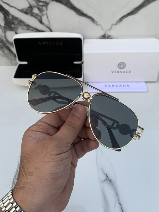 Branded Sunglasses 3627_aviator_goldblack(With Original Kit)