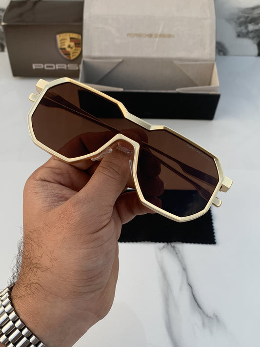 Branded Sunglasses design 98145 gold brown(With Original Kit)