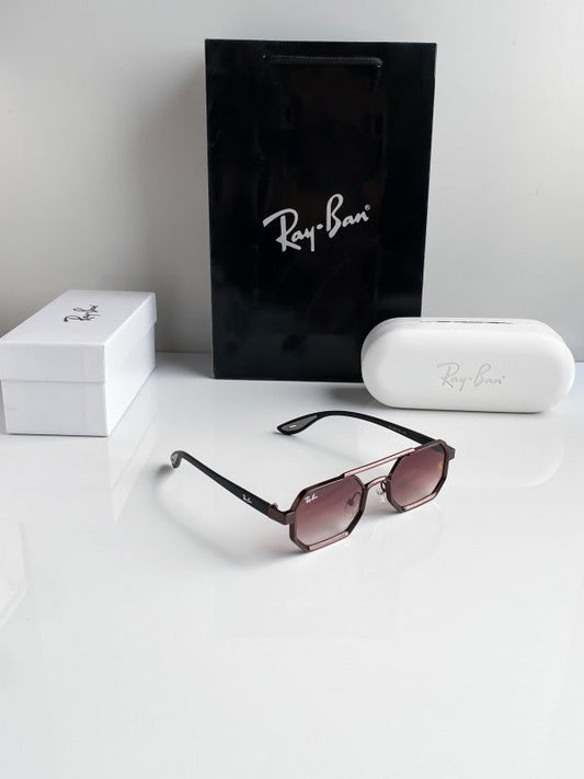 Branded Rb Black Brown Metal Frame Sunglasses Bt (With Original Kit)